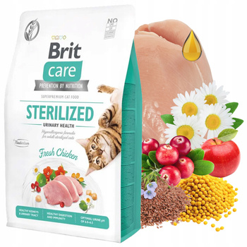 BRIT CARE STERILIZED URINARY Kurczak karma sucha dla kota 2 kg bez zbóż