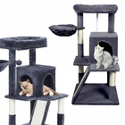 Drapak dla kota Gaczoo domek legowisko ciemny szary 50 x 50 x 96 cm