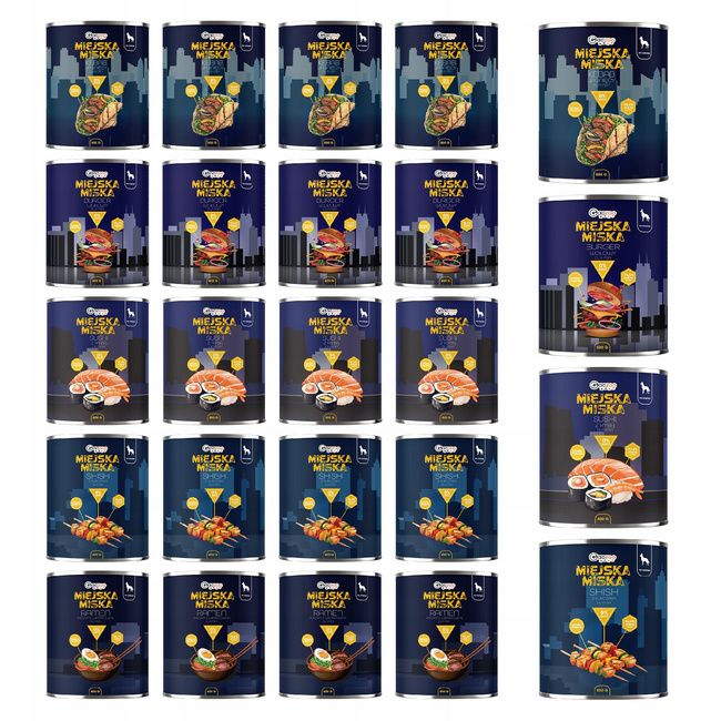 Gaczoo Miejska Miska bezzbożowa karma mokra dla psa mix smaków 24 x 800g