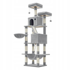 Drapak dla kota Gaczoo wysoki wieża legowisko jasny szary 60 x 50 x 206 cm