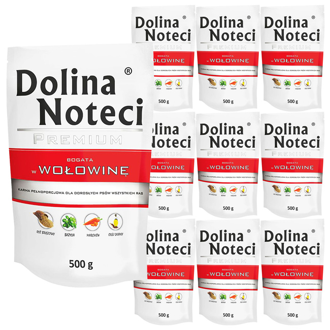 Dolina Noteci Premium Karma mokra dla psa Bogata w Wołowinę 10x500g