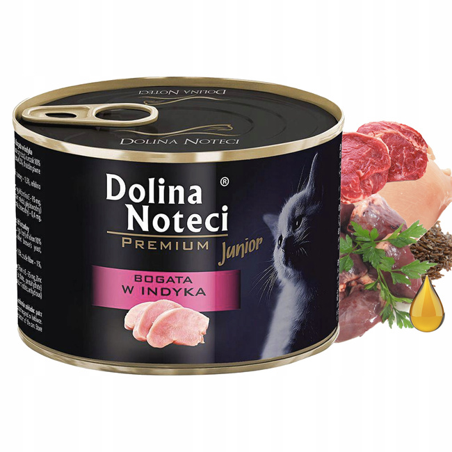 Dolina Noteci Premium Junior mokra karma dla kociąt 6 x 185g Indyk