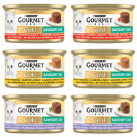 PURINA Gourmet Gold Cake karma mokra dla kota mix smaków 6 x 85g