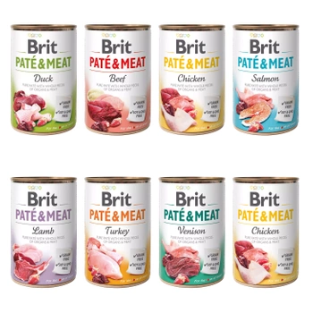 BRIT PATE & MEAT Karma mokra dla psa MIX Smaków 8x400g