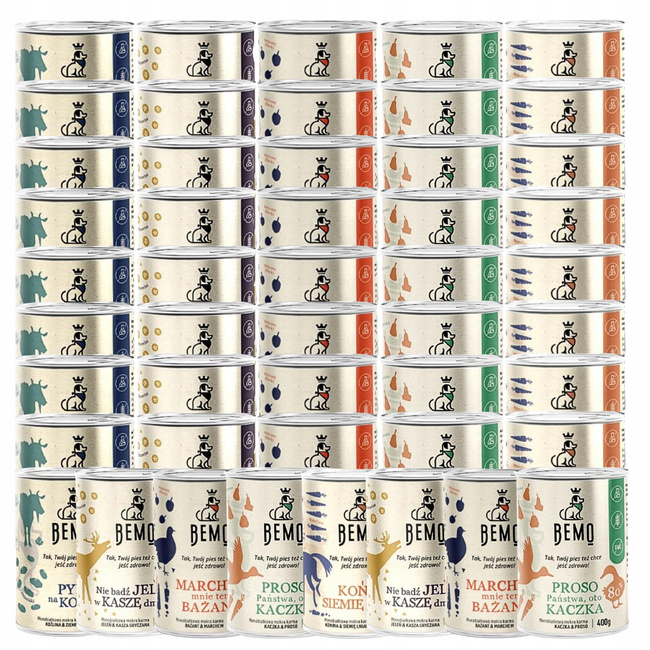 BEMO karma mokra dla psa mix smaków 48 x 400 g Monobiałkowa