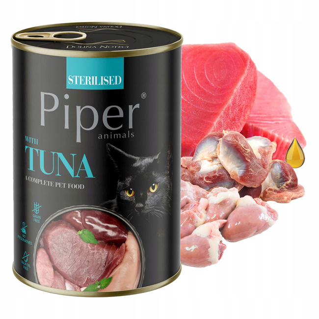 PIPER Karma mokra dla kota Dolina Noteci mix smaków 12 x 400g bez zbóż