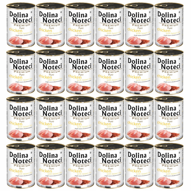 DOLINA NOTECI Premium Pure karma mokra dla psa kurczak z ryżem 24 x 400g