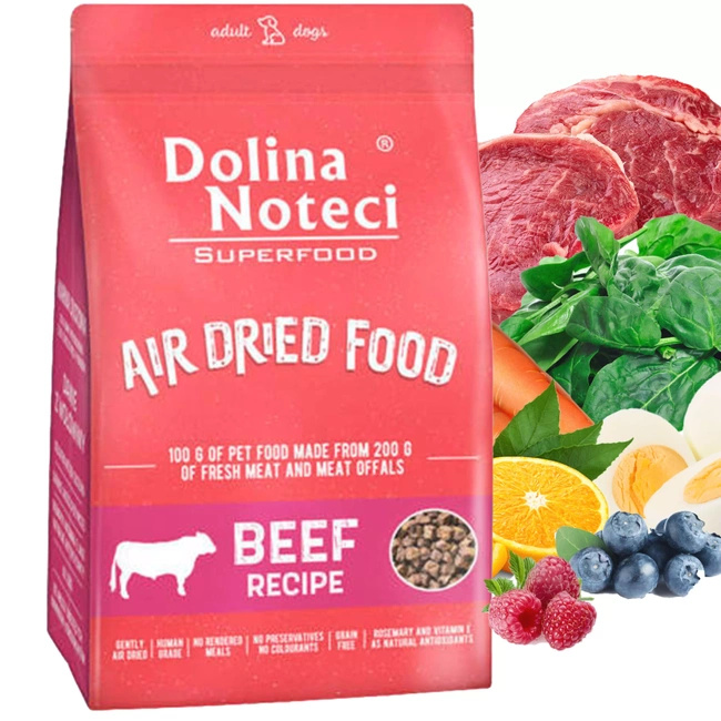 DOLINA NOTECI SUPERFOOD Karma sucha psa wołowina 5 kg Bezzbożowa