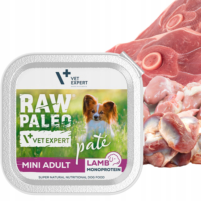 RAW PALEO Pate Mini Adult tacka karma mokra dla psa mix smaków 24 x 150g Bezzbożowa