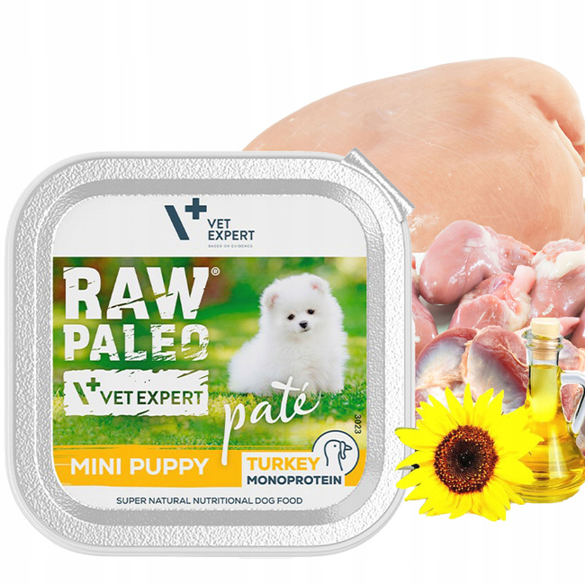 RAW PALEO PATE Mini Puppy Mix Smaków karma dla szczeniąt mokra 24 x 150g
