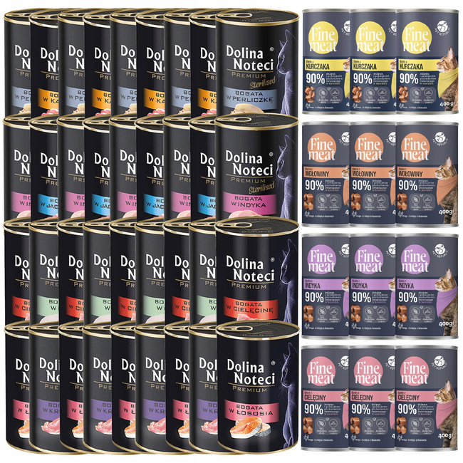 DOLINA NOTECI FINE MEAT Mokra karma dla kota Mix Smaków 48 x 400g