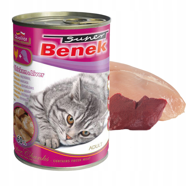BENEK Chunks Karma mokra dla kota Kurczak 415g