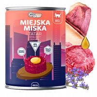 Gaczoo Miejska Miska bezzbożowa karma mokra dla kota Tatar Wołowy 400g