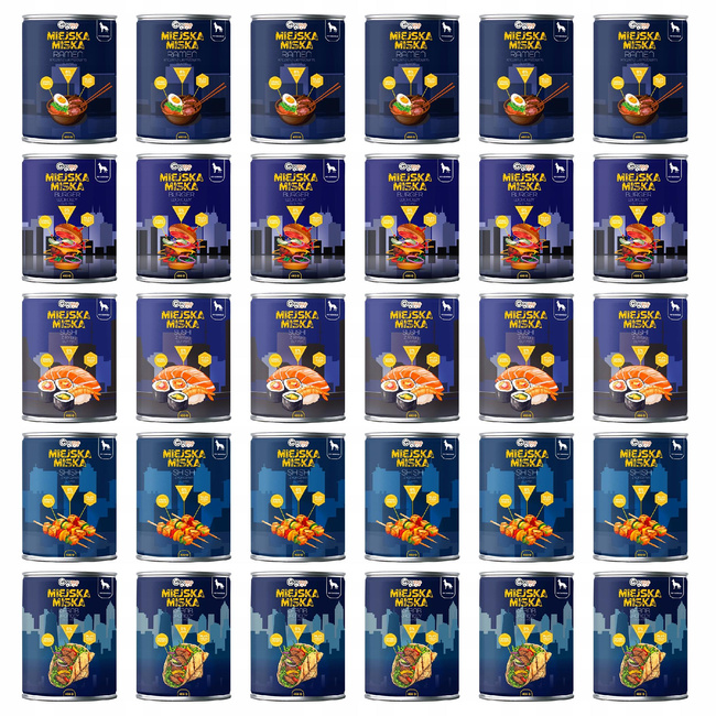 Gaczoo Miejska Miska bezzbożowa karma mokra dla psa Mix smaków 30 x 400g
