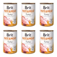 BRIT Pate & Meat mokra karma dla psa Indyk bez zbóż 6 x 400g