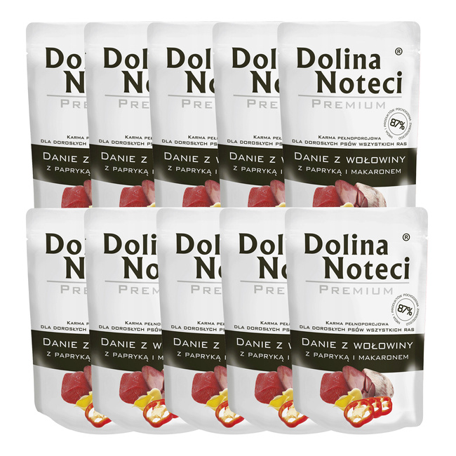 DOLINA NOTECI Premium Karma mokra dla psa danie Wołowina 10 x 300g