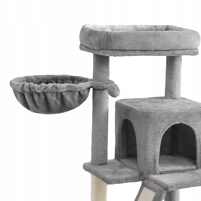 Drapak dla kota Gaczoo domek legowisko jasny szary 50 x 50 x 96 cm