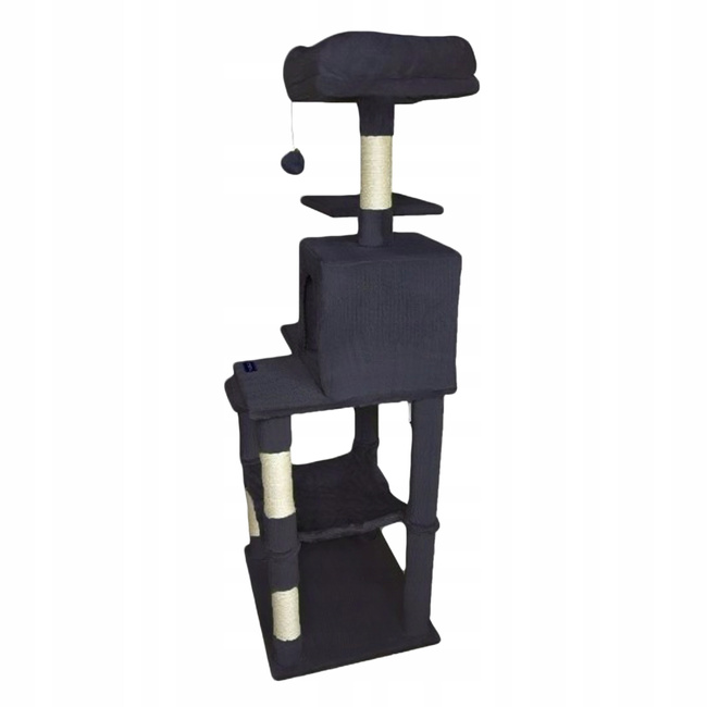 Drapak dla kota Gaczoo duży wieża legowisko ciemny szary 55 x 45 x 143 cm