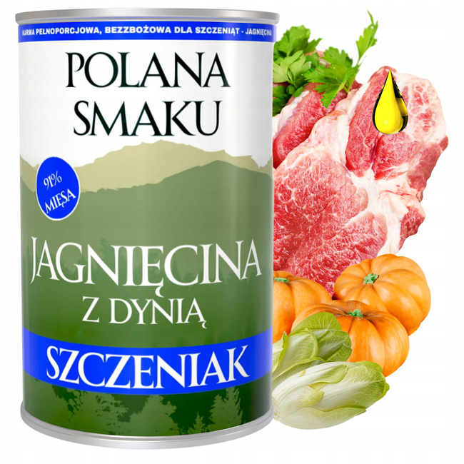 Mokra karma monobiałkowa dla szczeniąt Polana Smaku Junior 6 x 400g mix smaków