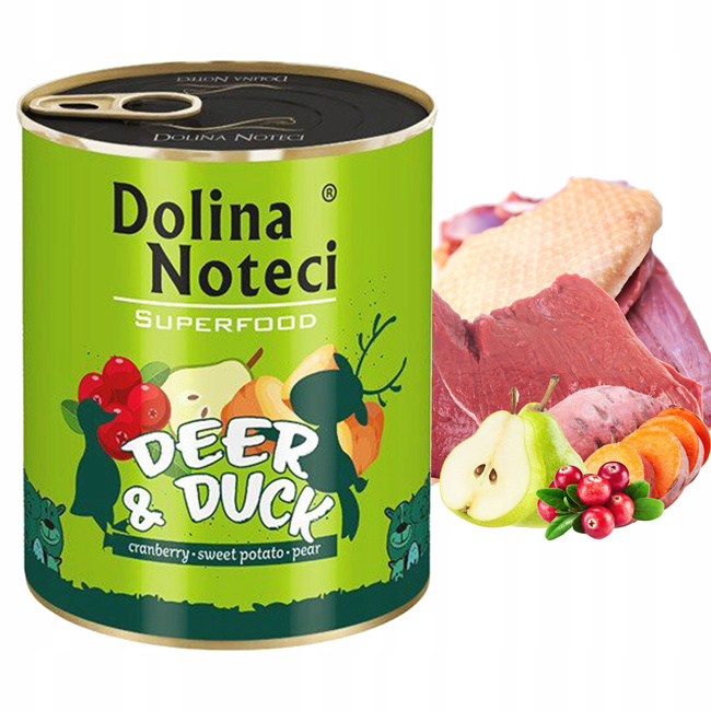 DOLINA NOTECI SUPERFOOD Karma mokra dla psa Jeleń 800g Bezzbożowa