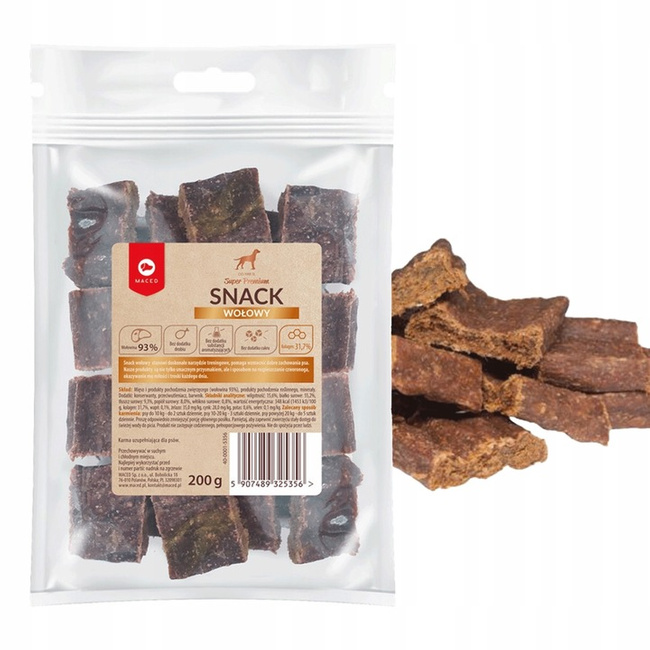 MACED Zestaw przysmaków dla psa Treserki wołowe 300g + Snack wołowy 200g