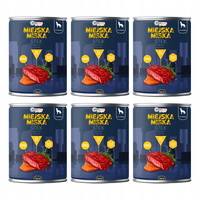 Gaczoo Miejska Miska bezzbożowa karma mokra dla psa Stek Wołowy 6 x 400g