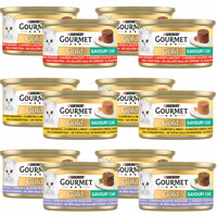 PURINA Gourmet Gold Cake karma mokra dla kota mix smaków 12 x 85g