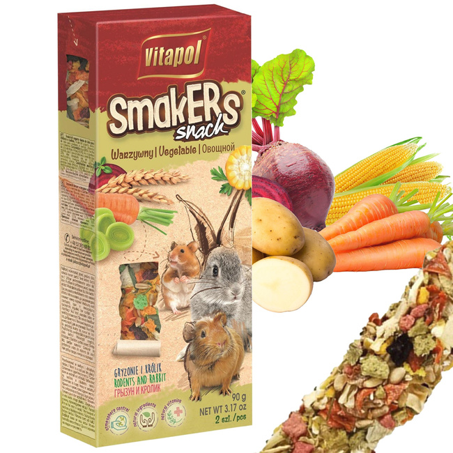 Vitapol SMACKERS warzywny dla gryzoni kolba 2 szt