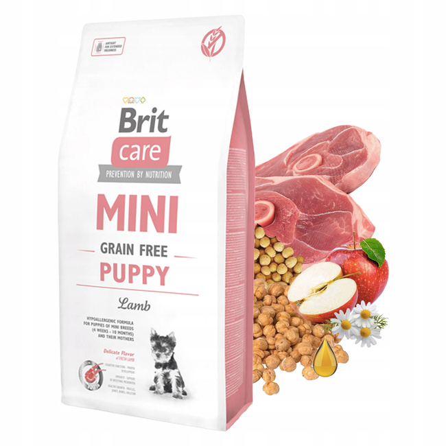 BRIT CARE MINI PUPPY karma sucha dla szczeniąt Jagnięcina 7kg Bezzbożowa