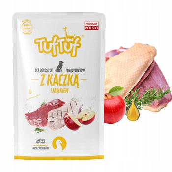 TUF TUF Karma mokra dla psa saszetka Kaczka z Jabłkiem 500g BULT