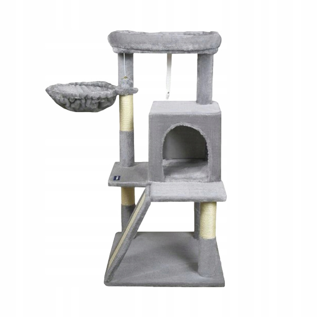 Drapak dla kota Gaczoo domek legowisko jasny szary 50 x 50 x 96 cm