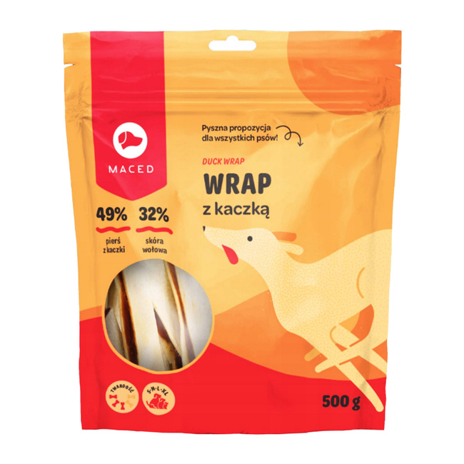 MACED Przysmak dla psa WRAP z Kaczką Gryzak naturalny 500 g