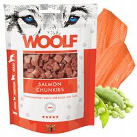 WOOLF CHUNKIES zdrowy smakołyk kostki przysmak dla psa Łosoś 100g