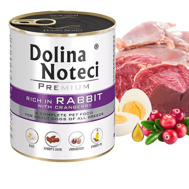 DOLINA NOTECI Premium Karma mokra dla psa Królik 800g Bezzbożowa