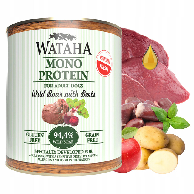 WATAHA Mono Protein Adult karma mokra dla psa Mix Smaków 5 x 800g