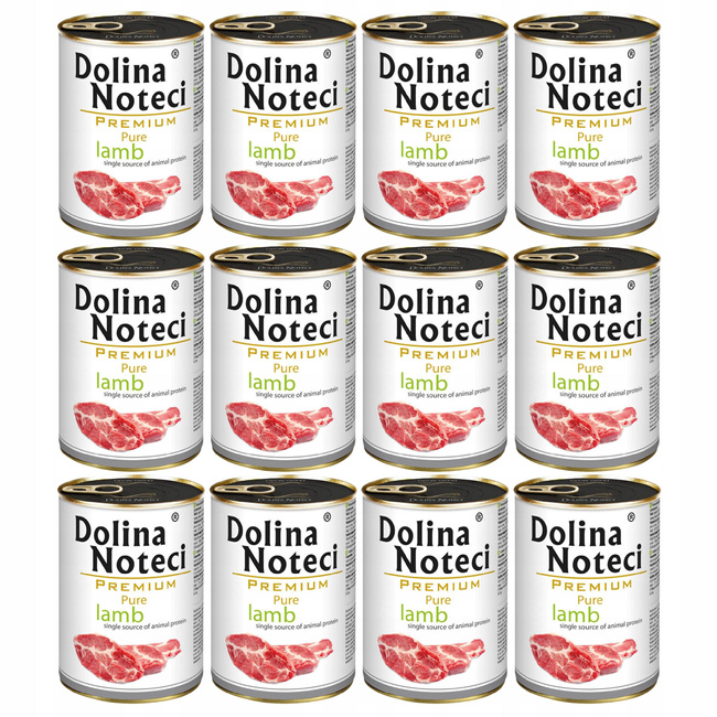DOLINA NOTECI Premium Pure karma mokra dla psa jagnięcina 12 x 400g