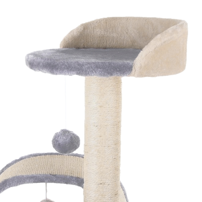 Drapak dla kota Gaczoo z podstawką i zabawką jasny szary 35 x 35 x 42 cm