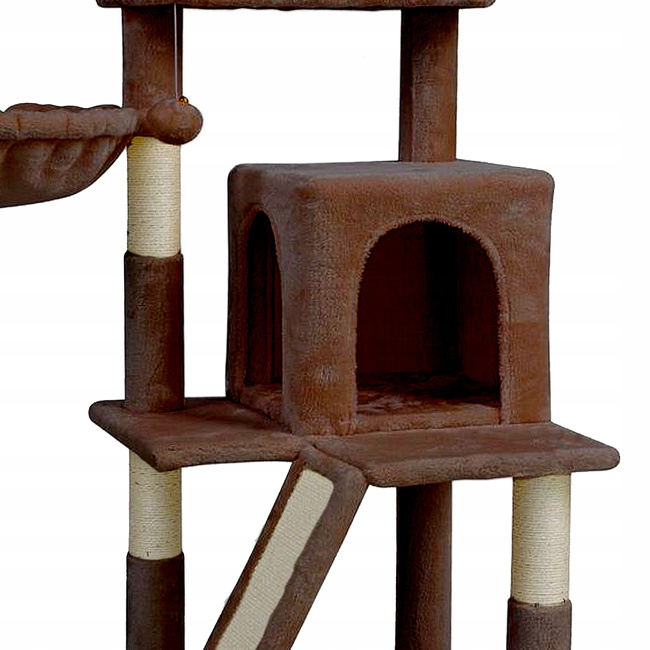 Drapak dla kota Gaczoo domek legowisko brązowy 50 x 50 x 96 cm