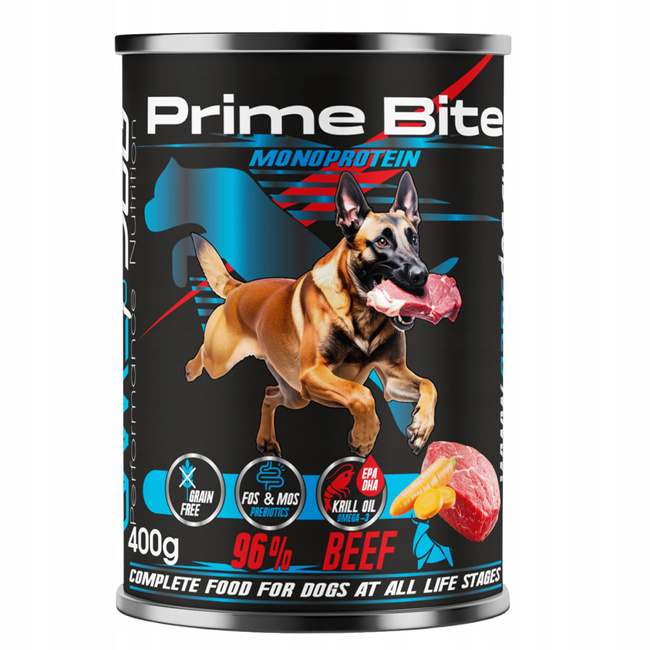 GAME DOG Prime Bite Monoprotein mokra karma dla psa wołowina 12 x 400g