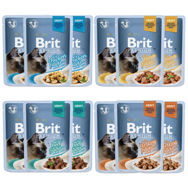 BRIT FAMILY Plate Gravy Karma mokra dla kota MIX 12x85g