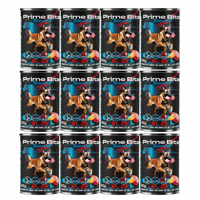 GAME DOG Prime Bite Monoprotein mokra karma dla psa wołowina 12 x 400g