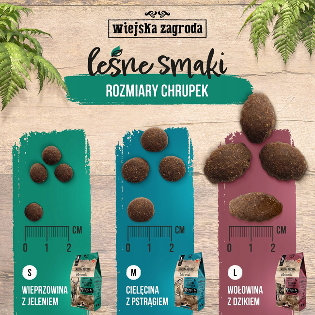 WIEJSKA ZAGRODA Leśne Smaki Karma sucha dla psa Wołowina Dzik L 9 kg Bezzbożowa