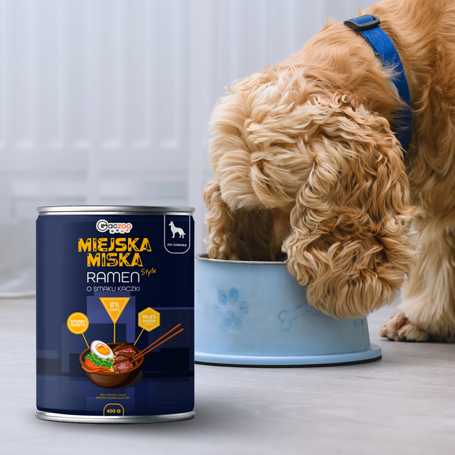 Gaczoo Miejska Miska bezzbożowa karma mokra dla psa Ramen 400g
