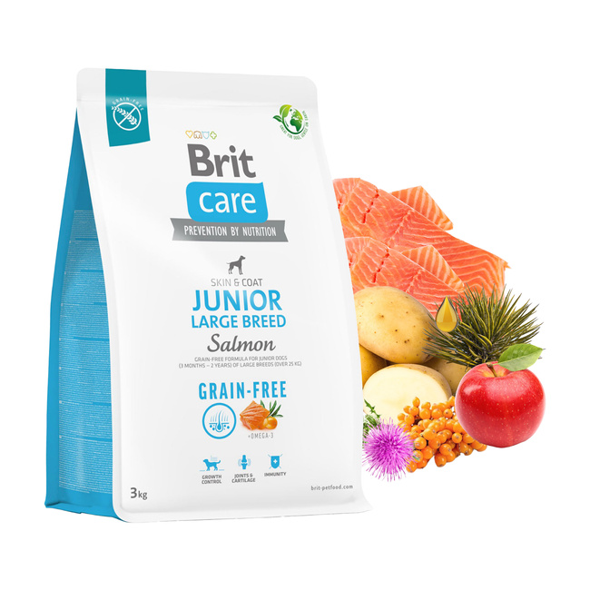 BRIT CARE Hypoallergenic JUNIOR karma sucha dla szczeniąt dużych ras Łosoś 3kg