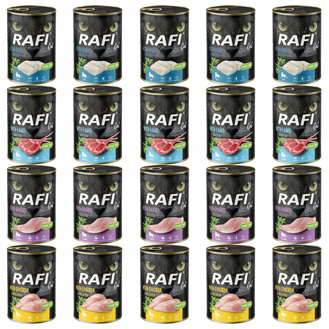RAFI CAT Dolina Noteci Karma mokra dla kota mix smaków 20 x 400g bez zbóż