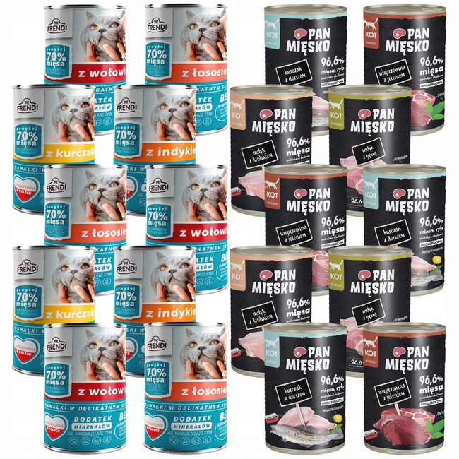 PAN MIĘSKO FRENDI Karma mokra dla kota MIX Smaków 20 x 400g
