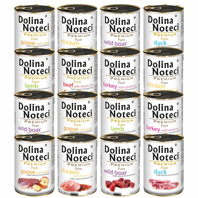 DOLINA NOTECI Premium Pure karma mokra dla psa mix smaków 16 x 400g