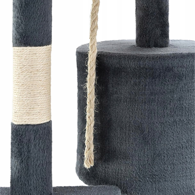 Drapak dla kota Gaczoo duży wieża legowisko ciemny szary 40 x 40 x 116 cm