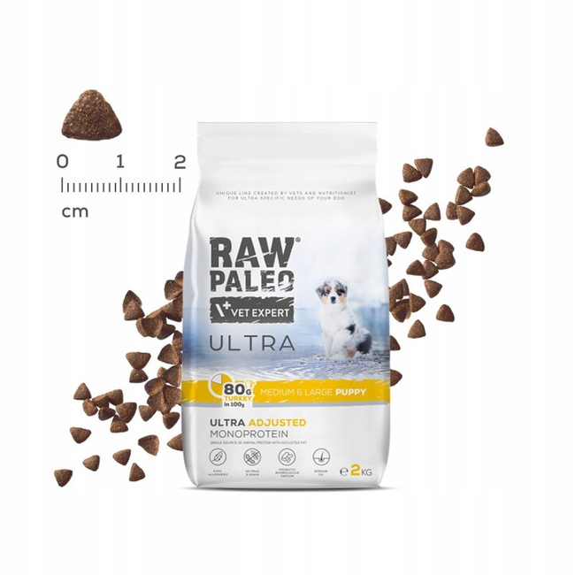 RAW PALEO ULTRA PUPPY Medium&Large Indyk karma sucha dla szczeniąt 2 kg