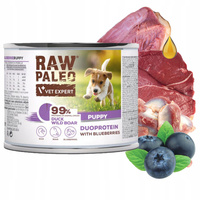 RAW PALEO PUPPY Duoprotein Kaczka Dzik karma dla szczeniąt mokra 200g